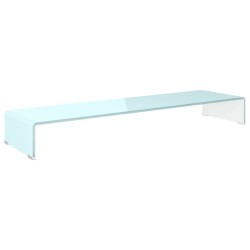 vidaXL Mueble TV/Elevador de monitor cristal verde 110x30x13 cm