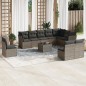 vidaXL Set de sofás de jardín 11 pzas y cojines ratán sintético gris vidaXL Set de sofás de jardín 11 pzas y cojines ratán sintético gris
