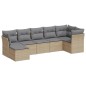 vidaXL Set sofás de jardín 7 piezas y cojines ratán sintético beige vidaXL Set sofás de jardín 7 piezas y cojines ratán sintético beige