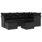 vidaXL Set de comedor de jardín 7 pzas y cojines ratán sintético negro vidaXL Set de comedor de jardín 7 pzas y cojines ratán sintético negro
