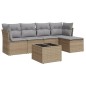 vidaXL Juego de sofás jardín con cojines 6 pzas ratán sintético beige vidaXL Juego de sofás jardín con cojines 6 pzas ratán sintético beige