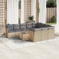 vidaXL Set de sofás de jardín 11pzas con cojines ratán sintético beige vidaXL Set de sofás de jardín 11pzas con cojines ratán sintético beige
