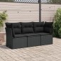 vidaXL Set de sofás de jardín con cojines 3 pzas ratán sintético negro vidaXL Set de sofás de jardín con cojines 3 pzas ratán sintético negro