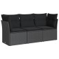 vidaXL Set de sofás de jardín con cojines 3 pzas ratán sintético negro vidaXL Set de sofás de jardín con cojines 3 pzas ratán sintético negro