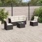 vidaXL Set de sofás de jardín 6 piezas y cojines ratán sintético negro vidaXL Set de sofás de jardín 6 piezas y cojines ratán sintético negro