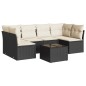 vidaXL Set de comedor de jardín 7 pzas y cojines ratán sintético negro vidaXL Set de comedor de jardín 7 pzas y cojines ratán sintético negro