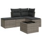 vidaXL Juego de sofás jardín con cojines 5 pzas ratán sintético gris vidaXL Juego de sofás jardín con cojines 5 pzas ratán sintético gris