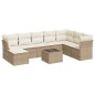 vidaXL Set de sofás de jardín 9 pzas con cojines ratán sintético beige