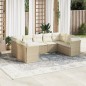 vidaXL Set de sofás de jardín 9 pzas con cojines ratán sintético beige vidaXL Set de sofás de jardín 9 pzas con cojines ratán sintético beige