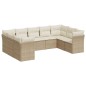 vidaXL Set de sofás de jardín 9 pzas con cojines ratán sintético beige vidaXL Set de sofás de jardín 9 pzas con cojines ratán sintético beige