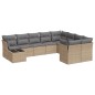 vidaXL Juego de sofás jardín con cojines beige 10 pzas ratán sintético vidaXL Juego de sofás jardín con cojines beige 10 pzas ratán sintético
