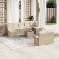 vidaXL Juego de sofás jardín con cojines beige 10 pzas ratán sintético vidaXL Juego de sofás jardín con cojines beige 10 pzas ratán sintético