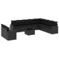 vidaXL Set de sofás de jardín 11 pzas y cojines ratán sintético negro vidaXL Set de sofás de jardín 11 pzas y cojines ratán sintético negro