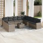 vidaXL Set de sofás de jardín 12 pzas con cojines ratán sintético gris vidaXL Set de sofás de jardín 12 pzas con cojines ratán sintético gris