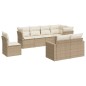 vidaXL Juego de sofás de jardín con cojines beige 8 pzas ratán PE vidaXL Juego de sofás de jardín con cojines beige 8 pzas ratán PE