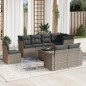 vidaXL Set de muebles de jardín 9 pzas y cojines ratán sintético gris vidaXL Set de muebles de jardín 9 pzas y cojines ratán sintético gris
