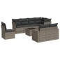 vidaXL Set de muebles de jardín 9 pzas y cojines ratán sintético gris vidaXL Set de muebles de jardín 9 pzas y cojines ratán sintético gris