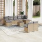 vidaXL Juego de sofás jardín con cojines beige 10 pzas ratán sintético vidaXL Juego de sofás jardín con cojines beige 10 pzas ratán sintético