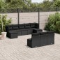 vidaXL Set de sofás de jardín 10 pzas cojines ratán sintético negro vidaXL Set de sofás de jardín 10 pzas cojines ratán sintético negro