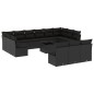 vidaXL Set sofás de jardín 14 pzas con cojines ratán sintético negro vidaXL Set sofás de jardín 14 pzas con cojines ratán sintético negro