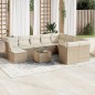 vidaXL Set de sofás de jardín 11pzas con cojines ratán sintético beige vidaXL Set de sofás de jardín 11pzas con cojines ratán sintético beige