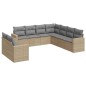 vidaXL Set de sofás de jardín 9 pzas con cojines ratán sintético beige vidaXL Set de sofás de jardín 9 pzas con cojines ratán sintético beige