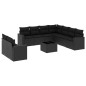 vidaXL Set de sofás de jardín 10 pzas cojines ratán sintético negro vidaXL Set de sofás de jardín 10 pzas cojines ratán sintético negro