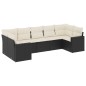 vidaXL Set de comedor de jardín 7 pzas y cojines ratán sintético negro vidaXL Set de comedor de jardín 7 pzas y cojines ratán sintético negro