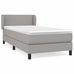 vidaXL Cama box spring con colchón tela gris claro 100x200 cm