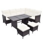 vidaXL Set muebles de jardín 4 piezas y cojines ratán sintético marrón vidaXL Set muebles de jardín 4 piezas y cojines ratán sintético marrón