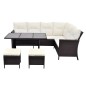 vidaXL Set muebles de jardín 4 piezas y cojines ratán sintético marrón vidaXL Set muebles de jardín 4 piezas y cojines ratán sintético marrón