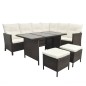 vidaXL Set muebles de jardín 4 piezas y cojines ratán sintético marrón vidaXL Set muebles de jardín 4 piezas y cojines ratán sintético marrón