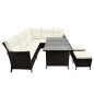 vidaXL Set muebles de jardín 4 piezas y cojines ratán sintético marrón vidaXL Set muebles de jardín 4 piezas y cojines ratán sintético marrón