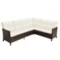 vidaXL Set muebles de jardín 4 piezas y cojines ratán sintético marrón vidaXL Set muebles de jardín 4 piezas y cojines ratán sintético marrón