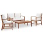 vidaXL Set de muebles de jardín 4 pzs y cojines madera maciza acacia vidaXL Set de muebles de jardín 4 pzs y cojines madera maciza acacia