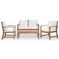 vidaXL Set de muebles de jardín 4 pzs y cojines madera maciza acacia vidaXL Set de muebles de jardín 4 pzs y cojines madera maciza acacia