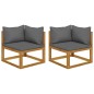 vidaXL Sofás modulares de esquina con cojines 2 uds madera de acacia vidaXL Sofás modulares de esquina con cojines 2 uds madera de acacia