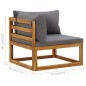 vidaXL Sofás modulares de esquina con cojines 2 uds madera de acacia vidaXL Sofás modulares de esquina con cojines 2 uds madera de acacia