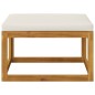 vidaXL Reposapiés con cojín blanco crema madera maciza acacia vidaXL Reposapiés con cojín blanco crema madera maciza acacia