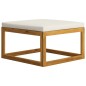 vidaXL Reposapiés con cojín blanco crema madera maciza acacia vidaXL Reposapiés con cojín blanco crema madera maciza acacia