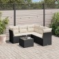 vidaXL Set de sofás de jardín 6 piezas y cojines ratán sintético negro