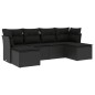 vidaXL Set de sofás de jardín 6 piezas y cojines ratán sintético negro vidaXL Set de sofás de jardín 6 piezas y cojines ratán sintético negro