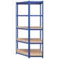 vidaXL Estantería esquina 5 niveles madera contrachapada y acero azul vidaXL Estantería esquina 5 niveles madera contrachapada y acero azul