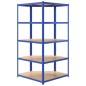 vidaXL Estantería esquina 5 niveles madera contrachapada y acero azul vidaXL Estantería esquina 5 niveles madera contrachapada y acero azul