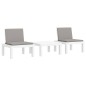 vidaXL Juego de muebles de jardín 3 piezas con cojines PP blanco vidaXL Juego de muebles de jardín 3 piezas con cojines PP blanco