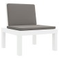 vidaXL Juego de muebles de jardín 3 piezas con cojines PP blanco vidaXL Juego de muebles de jardín 3 piezas con cojines PP blanco