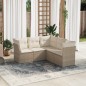 vidaXL Juego de sofás jardín con cojines 5 pzas ratán sintético beige vidaXL Juego de sofás jardín con cojines 5 pzas ratán sintético beige