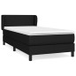 vidaXL Cama box spring con colchón tela negro 100x200 cm