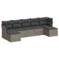 vidaXL Set de sofás de jardín 7 piezas con cojines ratán PE gris vidaXL Set de sofás de jardín 7 piezas con cojines ratán PE gris