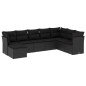 vidaXL Set de sofás de jardín 8 piezas y cojines ratán sintético negro vidaXL Set de sofás de jardín 8 piezas y cojines ratán sintético negro